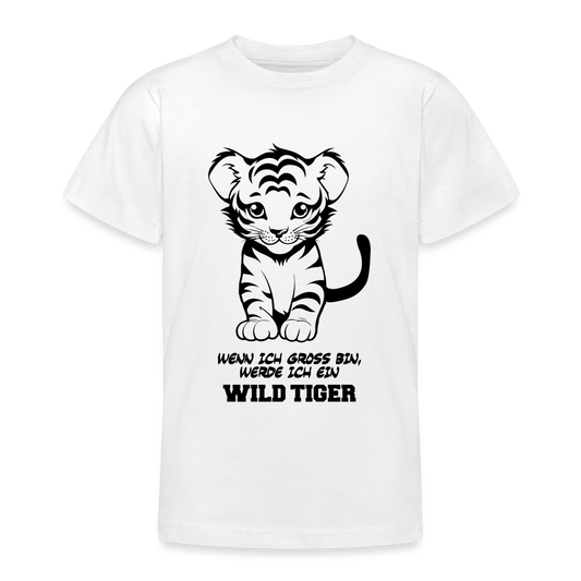 Wild Tiger Teenager T-Shirt - Weiß