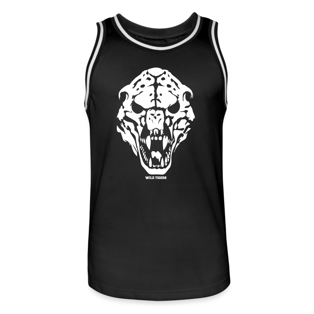 Wild Tiger Skull  Basketball-Trikot - Schwarz/Weiß